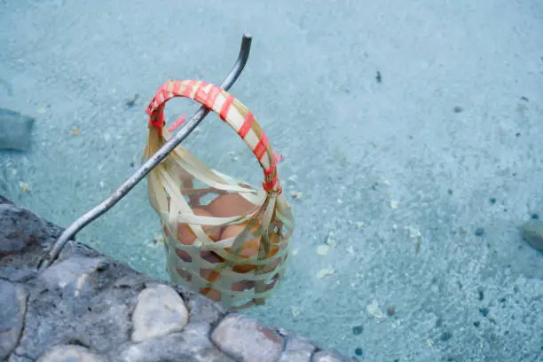 Photo of Basket weave boiled egg at Hot Springs