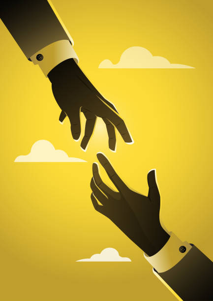 illustrazioni stock, clip art, cartoni animati e icone di tendenza di aiutare la mano nell'illustrazione vettoriale aziendale - forgiveness