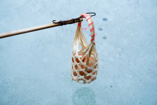 Photo of Basket weave boiled egg at Hot Springs