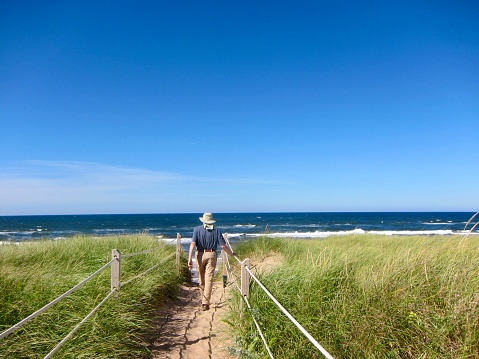 The spectacular Greenwich Floating Bridge on Prince Edward Island leads you to this sandy pathway and steps that take you down to Greenwich Beach on the North Atlantic Ocean. Located at 59 Wild Rose Road in St. Peter’s, Greenwich is part of Points East Coastal Drive and is one of seven supervised beaches in the Prince Edward Island National Park.