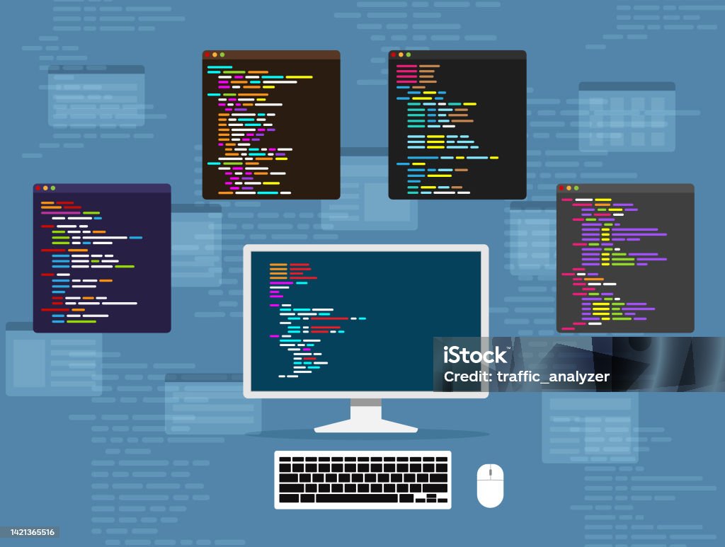 Code Ide Flat Design Stock Illustration - Download Image Now - Abstract ...