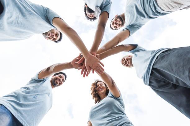 istock Underneath view of hands in 1421375927