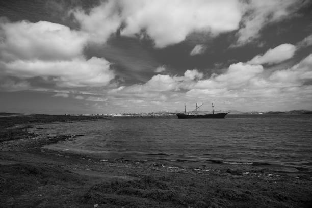 remains of a stranded vessel