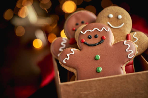 Gingerbread Christmas Cookies in Christmas Home Atmosphere Gingerbread Christmas Cookies in Christmas Home Atmosphere gingerbread man stock pictures, royalty-free photos & images
