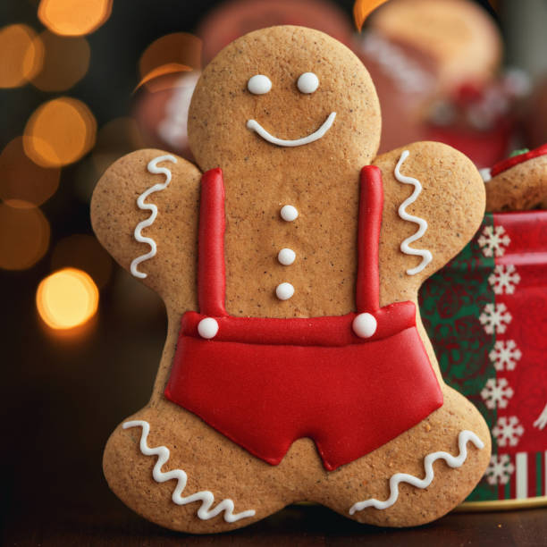 Gingerbread Christmas Cookies in Christmas Home Atmosphere