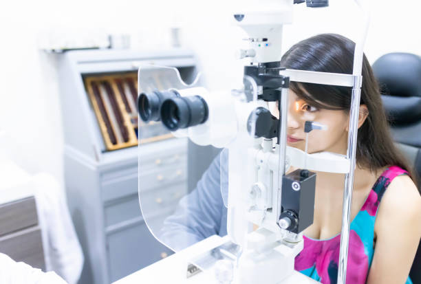 istock Young person in consultation with an ophthalmologist 1421378593