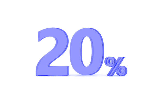 istock Percentage icon 3D in red glass on white background 3d illustration 1421384767