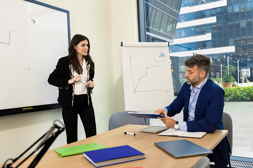 Business people having discussion during meeting