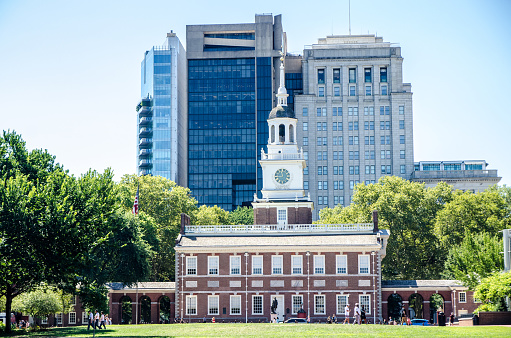 Philadelphia Independence Hall during summer day