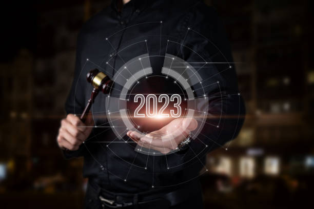 istock Lawyer shows New Year 2023. 1421395632