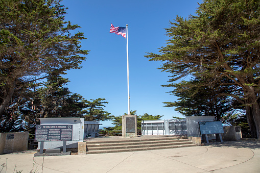 San Francisco, USA - June 6, 2022: memorial for the Navy soldier at NAVAL battle of Guadalcanal IN 1942  in San Francisco.