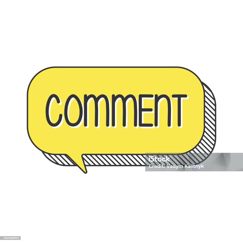 Handdrawn Cartoon Speech Bubble Comment Stock Illustration - Download ...