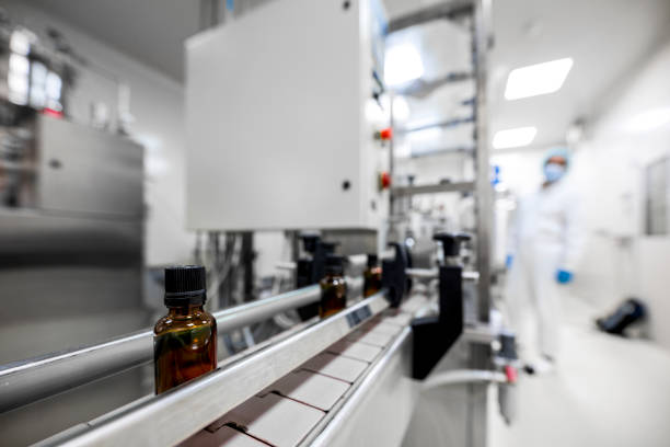 istock Pharmaceutical bottles seen on a special machine in a laboratory 1421402589
