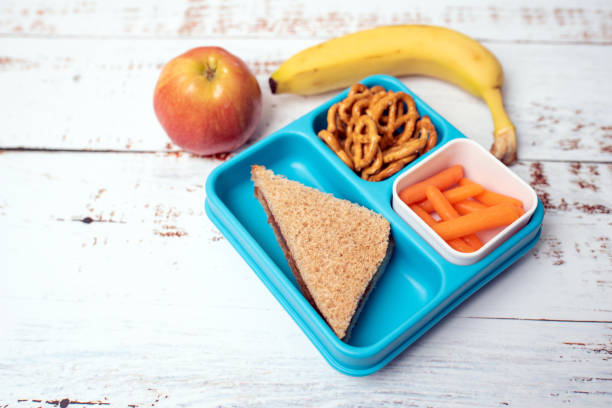 zestaw pudełkowy bento na lunch dla dzieci - bento box lunch healthy lifestyle zdjęcia i obrazy z banku zdjęć