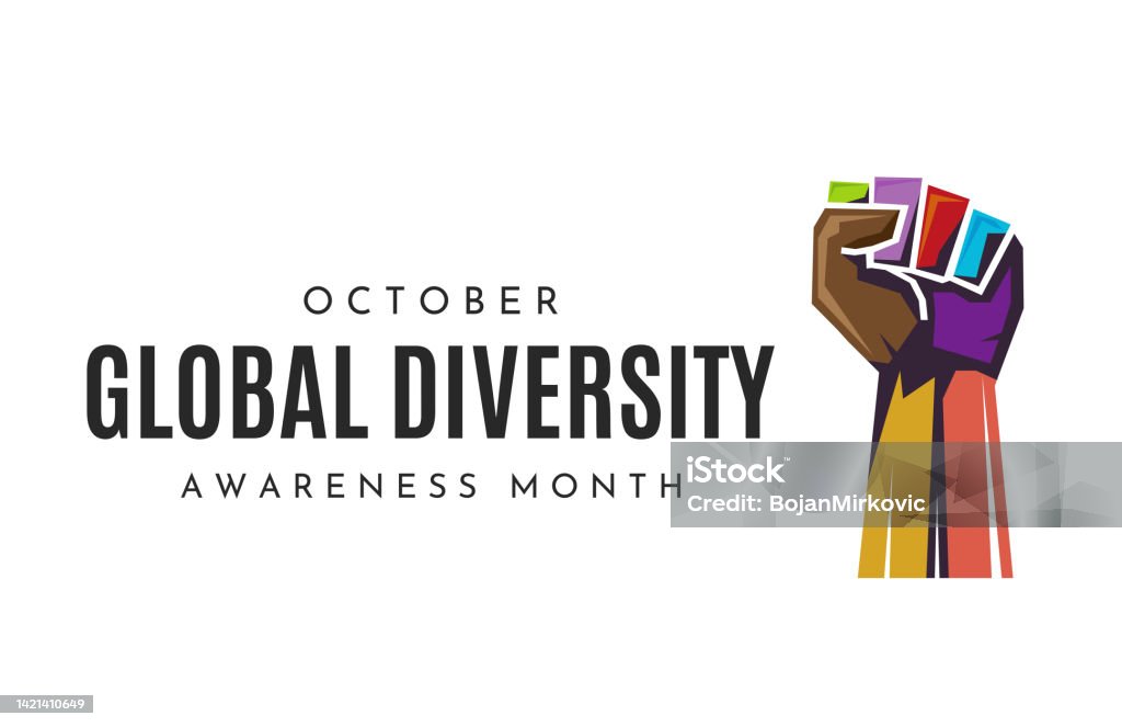 Mês Global de Conscientização da Diversidade, outubro. Vetor - Vetor de Diversidade royalty-free