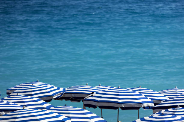 beach umbrellas on the sea