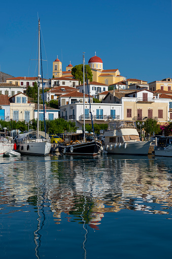 The small port of Galaxidi in morning light. Greece
