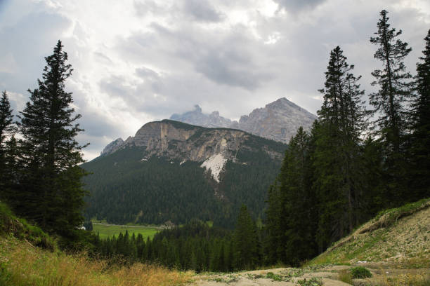 istock Valley in Dolomite Alps at sunset in Italy 1421434660