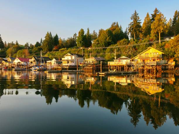 istock Waterfront Houses at Sunrise 1421437574