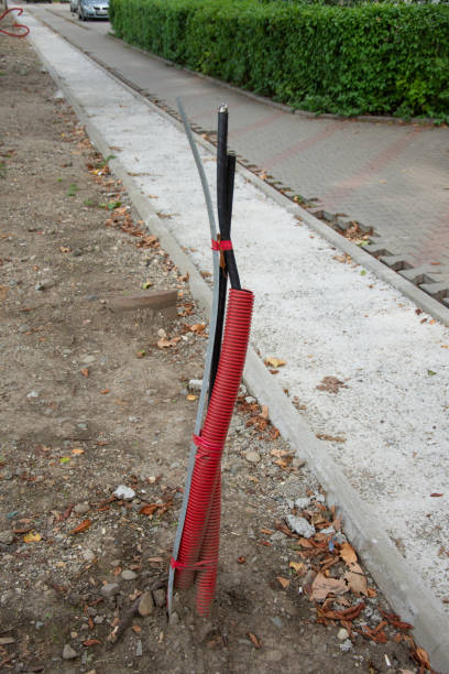 istock Electric lighting installation with earthing, in Bistrita Romania 1421441809