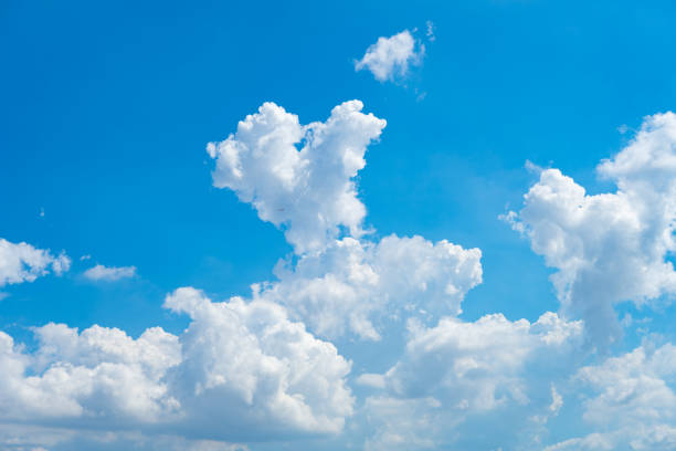 beautiful blue sky with white clouds in the afternoon horizontal composition
