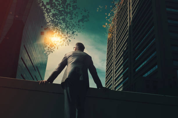 Shot of a mature businessman leaning his arms against a wall in the city Success gets you to big places depression behavior businessman economic depression stock pictures, royalty-free photos & images