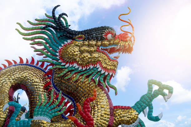 istock Dragon statue in Chinese style 1421478011