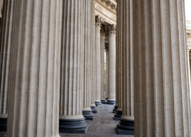 istock Huge concrete pillars of the building 1421483507