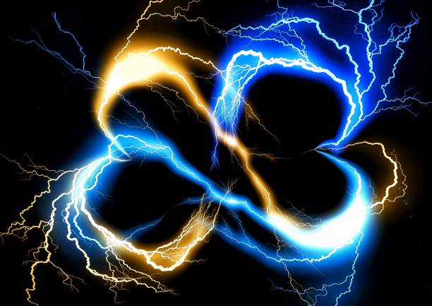 istock Abstract background with swirling lines of light 1421485073