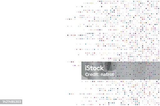 istock Abstract colorful random dots background 1421485303