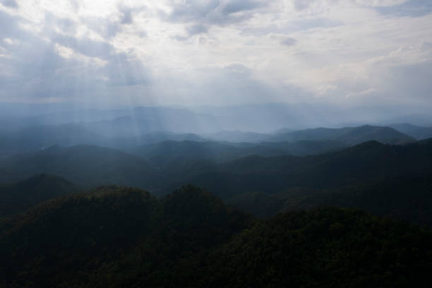 istock mountain ridge and clouds in rural jungle bush forest 1421496748