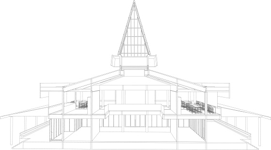 3D illustration of building project