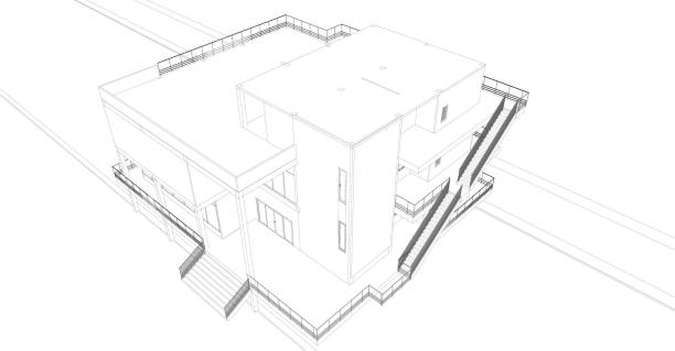 istock 3D illustration of building project 1421499045