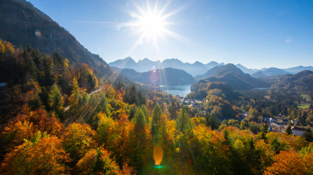 istock Germany, Bavaria, Schwangau, Neuschwanstein Castle, mountains, sunset 1421499516