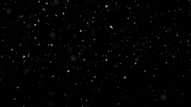 istock 3D illustration. Realistic Snow Falling On Black Background 1421500502