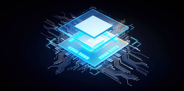 istock 3D rendering of cyberpunk AI. Circuit board. Technology background. Central Computer Processors CPU and GPU concept. Motherboard digital chip. Tech science background. 1421500537