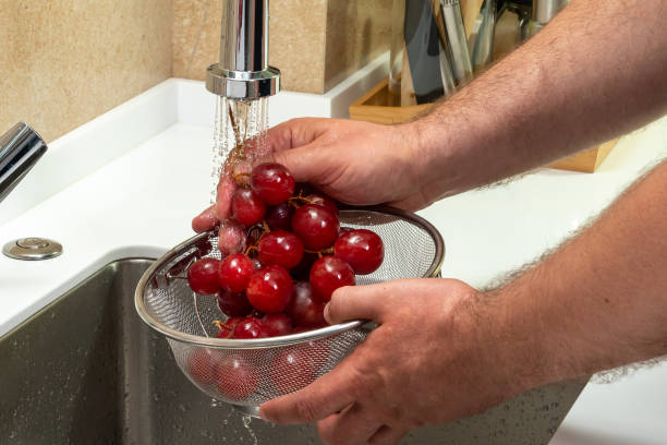 istock Beautiful table red grapes for food close-up 1421500977