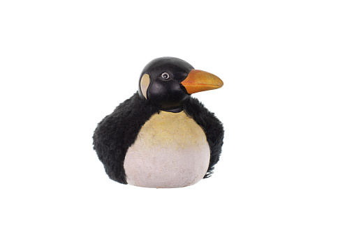 toy fluffy penguin isolated on white background