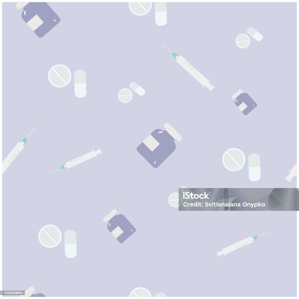 Vial Pattern Medical Pattern With Pills And Vial Stock Illustration - Download Image ...