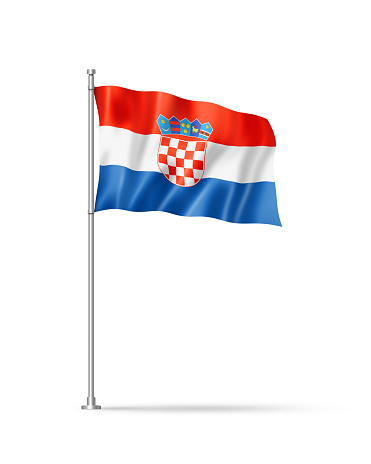 Croatia flag, 3D illustration, isolated on white