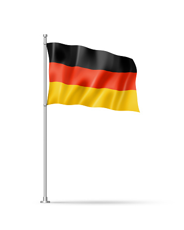 Germany flag, 3D illustration, isolated on white