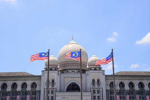 Putrajaya, Malaysia - 30 AUGUST 2018 : Exterior of Palace of Justice, houses the Malaysian Court of Appeal and Federal Court.