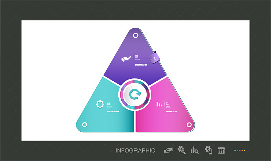 Three Objects Visual Triangle Three Object Infographic Element Stock Illustration Triangle ...