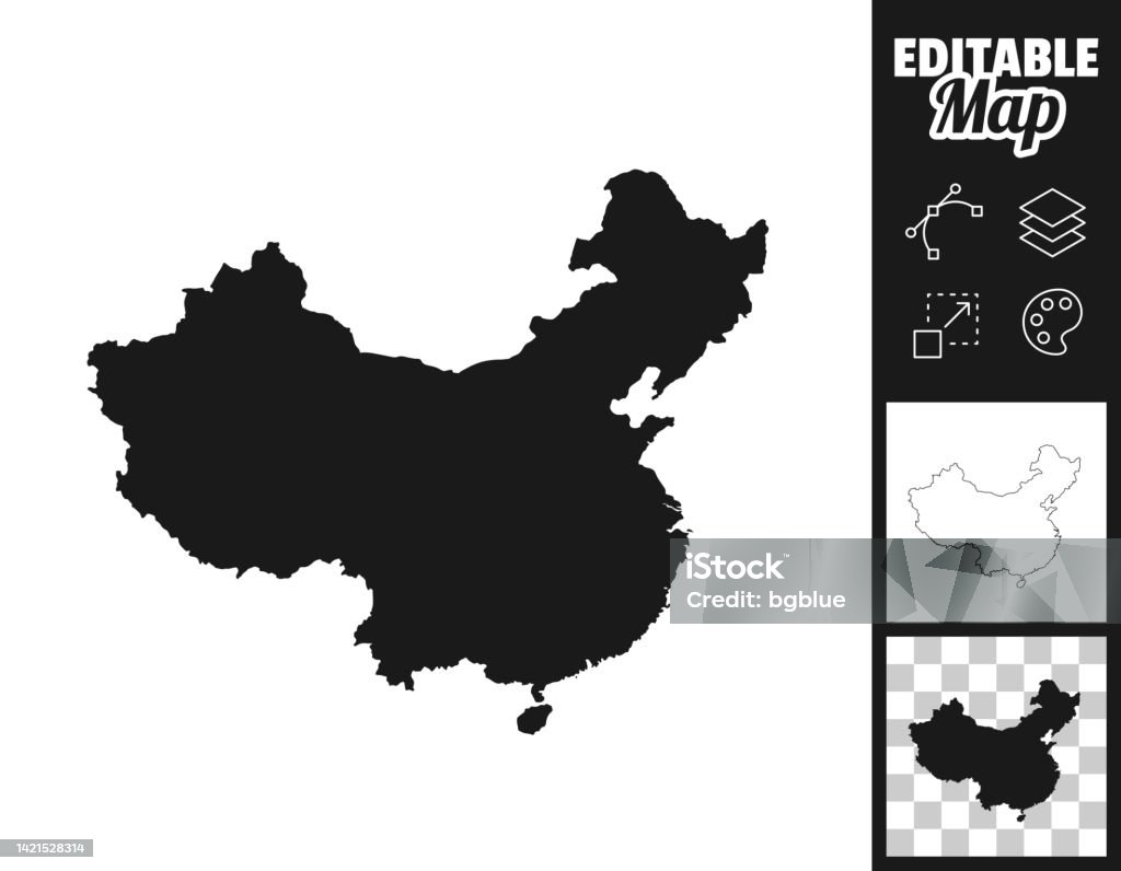 Edit Chinese Map China Maps For Design Easily Editable Stock Illustration - Download ...