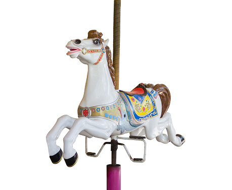 Carousel Horse, isolated on the white background.