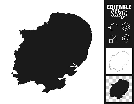 Map of East of England for your own design. Three maps with editable stroke included in the bundle: - One black map on a white background. - One line map with only a thin black outline in a line art style (you can adjust the stroke weight as you want). - One map on a blank transparent background (for change background or texture). The layers are named to facilitate your customization. Vector Illustration (EPS file, well layered and grouped). Easy to edit, manipulate, resize or colorize. Vector and Jpeg file of different sizes.