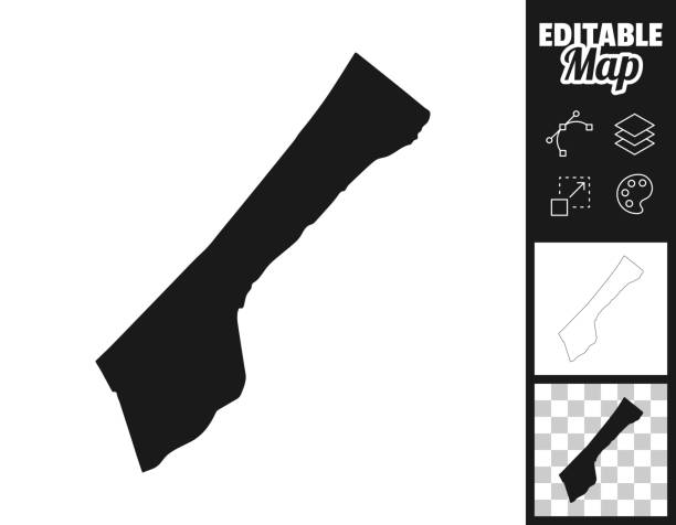 gaza strip maps for design. easily editable - gazze stock illustrations