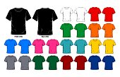 istock Colorful t shirt template front and back view 1421533392