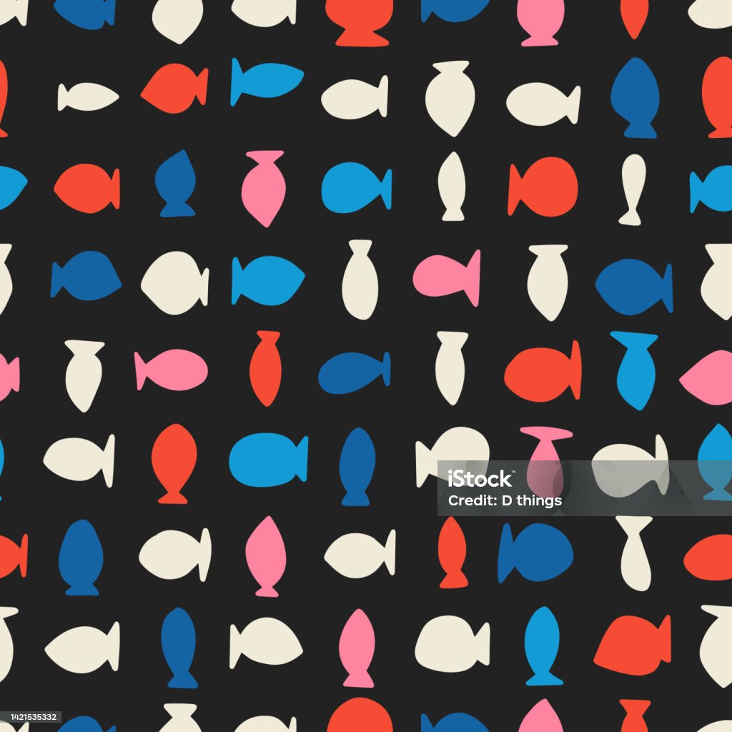 Fish Shapes Pattern Seamless Colorful Fish Pattern Stock Illustration - Download Image Now ...
