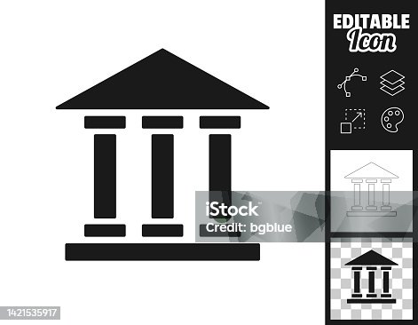 istock Bank, Courthouse, Museum. Icon for design. Easily editable 1421535917